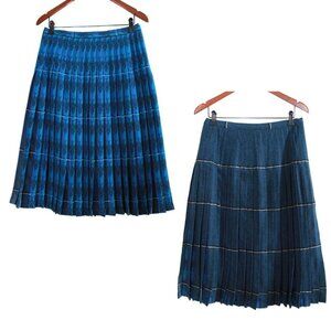 Sportrite Vintage Reversible Wool Pleated Midi Skirt